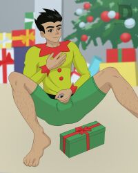 american_dragon:_jake_long black_eyes black_hair christmas davey_devil feet gay greggy_(american_dragon) male male_only yaoi