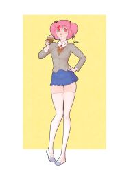 1girls bimbo bimbofication breast_growth breasts doki_doki_literature_club female female_only giantess hair_growth height_growth hip_expansion hips hourglass_expansion human human_only humanoid mini_giantess natsuki_(doki_doki_literature_club) outgrowing_clothes pink_eyes pink_hair ruffsketches_(artist) school_uniform schoolgirl sfw skirt solo solo_female thiccsuki thick thick_thighs thighhighs thighs tight_clothing wide_hips