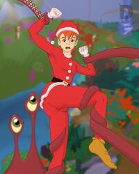 christmas christmas_outfit davey_devil disney gay male male_only octopus peter_pan_(disney) santa_costume santa_hat tentacle yaoi