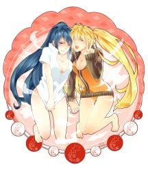 2girls artist_request bare_legs barefoot blonde_hair blue_hair blush bottomless breasts busty cleavage cute duo duo_focus facial_markings feet female female_focus female_only foot_fetish gender_transformation genderswap genderswap_(mtf) hand_holding holding_hands jacket light-skinned_female light_skin long_hair looking_at_viewer naruko naruto naruto_(classic) naruto_(series) naruto_shippuden nervous nervous_smile no_panties one_eye_closed open_mouth orange_panties pale-skinned_female pale_skin panties peace_sign perky_breasts pinup ponytail pose posing rule_63 sasuke_uchiha sasuko sexy_no_jutsu shounen_jump shy smile smiling striped_panties thighs tied_hair toes twintails uzumaki_naruto v very_long_hair voluptuous whisker_markings whiskers wink yellow_hair yuri