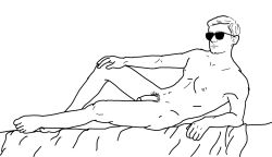 laying laying_down laying_on_side male nipples nude omar penis pubic_hair sunglasses uncensored