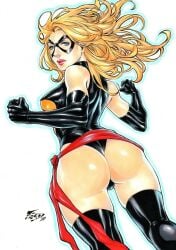 ass ass_focus big_ass big_breasts big_butt blonde_hair breasts carol_danvers ed_benes_studio fred_benes marvel marvel_comics ms._marvel ms._marvel_(carol_danvers)