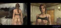 1girls 3d breasts butler cavalorn13 female jeeves_(tomb_raider) lara_croft lara_croft_(survivor) older_male ponytail skyrim the_elder_scrolls tomb_raider winston_smith_(tomb_raider)