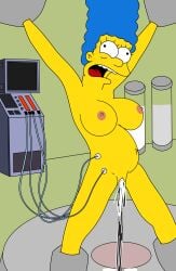 bardock510 big_belly big_breasts female female_only fucking_machine marge_simpson milf mother orgasm_factory pregnant sex_machine shaved_pussy solo solo_female the_simpsons