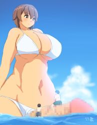 1futa 2boys big_breasts big_penis bikini breasts censored censored_penis clothed clothing erect_penis erection futa_focus futa_giantess futa_on_male futanari giant_futanari giantess group huge_breasts huge_cock human kaiju light-skinned_futanari light_skin macro macro_futa micro micro_male micro_on_macro micro_on_penis miton mosaic_censoring mostly_nude ocean pale_skin panties penis size_difference standing water