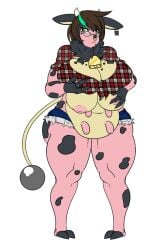 1girls anthro areola areolae bovine breasts cow_bell cowgirl_outfit female female_only full_body furry furry_only galia_(lunarholt) holding_breasts lunarholt miltank multi_breast nintendo no_humans pink_areola pink_body pokemon standing thick_thighs udders video_games