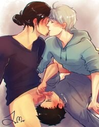 3boys azumane_asahi gay gay_sex haikyuu!! kissing male male_only penis_worship sawamura_daichi small_penis sugawara_koushi threesome yaoi