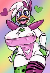 <3_eyes 2022 aipeco18 animatronic anthro avian big_breasts bird bracelet breasts cameltoe chest_tuft chicken clothing collar edit edited female five_nights_at_freddy's five_nights_at_freddy's:_security_breach galliform gallus_(genus) glamrock_chica_(fnaf) hanon(editor) heart hi_res jewelry legwear leotard looking_at_viewer machine nipple_slip open_mouth open_smile phasianid portrait robot scottgames sketch smile solo spiked_bracelet spikes standing thigh_highs thighhighs three-quarter_portrait tuft video_games