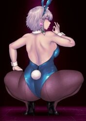 big_ass bunnysuit fellatio_gesture female sakuya_izayoi squatting tagme touhou yuugatou_(yuuzutu)