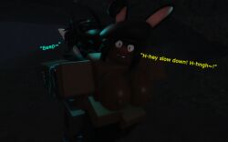 1boy 1girls 3d comet_bunny dialogue english_text female interspecies male original protogen roblox roblox_avatar self_upload source_request tagme text