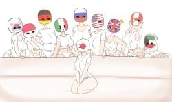 10girls 6+girls big_breasts canada_(countryhumans) countryhumans countryhumans_girl crown female_only flawsy germany_(countryhumans) glasses huge_breasts indonesia_(countryhumans) italy_(countryhumans) japan_(countryhumans) kuwait_(countryhumans) light-skinned_female medium_breasts multiple_girls one_eye_closed open_mouth piper_perri_surrounded possibly_futa russia_(countryhumans) simple_background small_breasts smiling smiling_at_viewer sofa south_korea_(countryhumans) standing surrounded sus underwear united_kingdom_(countryhumans) united_states_of_america_(countryhumans) white_skin wide_hips