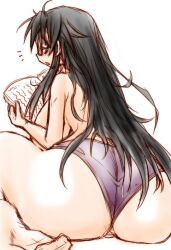 ass ass_focus black_hair female glasses hirowa_nagi long_hair panties read_or_die reading shock solo yomiko_readman