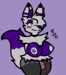 anthro ass big_breasts big_butt braixen breasts canid canine fan_character fennec fox fur grey_eyes gynomorph herm intersex mammal mattydracofoxo nintendo pokémon_(species) pokemon pokemon_(species) purple_body purple_breast purple_fur ritsuko_fox solo video_games