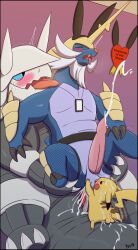 aggron ahe_gao anal anal_orgasm anal_sex anus ass ball_fondling ball_lick ball_size_difference balls balls_deep balls_on_tail big_dom_small_sub blue_body blush bodily_fluids breath claws clothing cum cum_drip cum_in_ass cum_inside cum_on_back cum_on_balls cum_on_face cum_on_head cum_on_tail cumming_together cumshot dominant dripping ejaculation erection fake_ears fake_rabbit_ears feral fishnet fishnet_legwear fondling genital_fluids genitals group group_sex hand_on_balls hand_on_butt heart hi_res intense_orgasm legwear licking looking_at_another looking_at_partner looking_pleasured looking_up lutrine male male/male male_penetrated male_penetrating male_penetrating_male mammal motion_lines mustelid neck_lick nintendo nongenerous on_bottom on_top oral orgasm penetration penile penile_penetration penis pikachu playboy_bunny pokémon_(species) pokemon pokemon_(species) raised_tail reverse_cowgirl_position samurott scalie sex size_difference small_dom_big_sub spread_butt spread_legs spreading sweat threesome thrusting tongue tongue_out video_games yellow_body