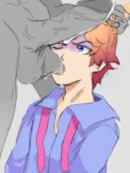 angry balls balls_sucking cum dick_on_face drooling fnf friday_night_funkin gay hair_grab male male_only offscreen_character offscreen_male penis senpai_(friday_night_funkin) sucking_balls unknown_artist yaoi