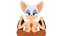 3d 3d_model bat bat_wings big_areola big_breasts breasts butts69420 female female_focus high_resolution highres illusion_soft koikatsu looking_at_viewer mobian mobian_(species) mobian_bat painted_nails paizuri peace_sign penis png rouge_the_bat sega sonic_(series) sonic_adventure_2 sonic_the_hedgehog_(series) titjob transparent_background unseen_male_face