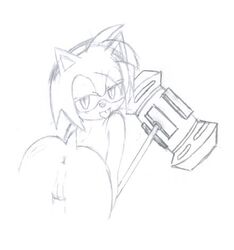 amy_rose anthro anus ass dat_ass female female_only from_behind fur hedgehog monochrome piko-piko_hammer piko_piko_hammer pussy solo sonic_(series) tongue_out