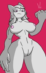 abs action_pose anthro big_breasts breasts cameltoe cat_lamb_hybrid female fist hi_res invalid_tag mewlia nipples pose pussy raised_arm raised_fist solo vamrack wide_hips