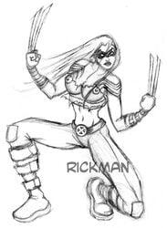 marvel monochrome new_x-men rickman straight_hair x-23 x-force x-men