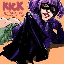 ass bottomless hit-girl jjfrenchie kick-ass marvel mindy_macready straight_hair text