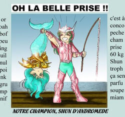 andromeda_shun french_text pisces_aphrodite saint_seiya