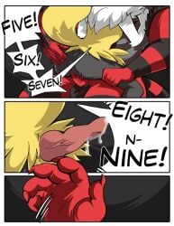 anal anal_sex animal_genitalia animal_penis anthro anthro_on_anthro anthro_penetrated anthro_penetrating anthro_penetrating_anthro ass braixen canine_penis comic dialogue duo english_text gay genitals incineroar kingbriarturtle male male/male male_penetrated male_penetrating male_penetrating_male nintendo penetration penis pokémon_(species) pokemon pokemon_(species) sex text video_games yaoi