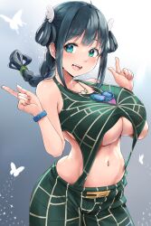 1girls amano_nene_(vtuber) blush butterflies clothed clothing cosplay female female_only happy huge_breasts jojo's_bizarre_adventure jojo_reference jolyne_kujo_(cosplay) kntrs_(knyrs) light-skinned_female light_skin production_kawaii solo stone_ocean tagme virtual_youtuber