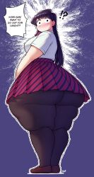 !? 1girls 2022 ass better_with_salt big_ass black_hair bottom_heavy chubby chubby_female curvaceous curvy dialogue english english_text fat_ass fully_clothed huge_ass komi-san_wa_komyushou_desu komi_shouko long_hair looking_back motion_lines overweight overweight_female pantyhose plump plump_thighs text thick_thighs thighs voluptuous weight_gain