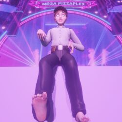 3d barefoot blonde_hair cap clothed clothing degradation feet female female_only five_nights_at_freddy's five_nights_at_freddy's:_security_breach foot_fetish green_eyes hat headwear human humiliation looking_at_viewer looking_down pants pointing_at_viewer scottgames security_guard shirt smile soles solo solo_female toes uncensored unknown_artist vanessa_(fnaf)