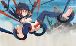 barefoot between_toes cum_on_feet edited feet foot_fetish foot_lick kill_la_kill matoi_ryuuko senketsu tentacle zone