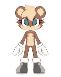 :< alpha_channel anthro bella_the_bear boots brown_body brown_fur clothing fan_character female flat_chested footwear fur genitals gloves hair handwear linen_lolita mammal mostly_nude navel nipples puffy_nipples pussy simple_background solo standing tan_body tan_fur tan_hair teal_eyes transparent_background ursid white_clothing white_gloves white_handwear