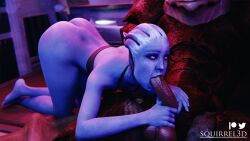 1boy 1boy1girl 1girls 3d alien alien_girl asari big_ass big_butt big_penis bioware blender blowjob blue_skin fellatio female huge_balls huge_cock imminent_deepthroat interspecies interspecies_domination krogan large_ass large_penis liara_t'soni male mass_effect non-human on_side oral oral_sex squirrel3d wide_hips