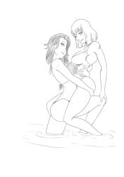 2022 2girls amber_(rwby) bikini black_and_white cinder_fall mattwilson83 no_sex rwby yuri