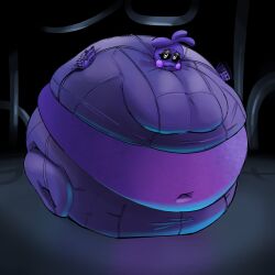 1girls animatronic blueberry blueberry_inflation chicken five_nights_at_freddy's five_nights_at_freddy's_2 hyper hyper_inflation inflation klomb0 liquid_inflation robot samus_aran_(cosplay) spherical_inflation sunken_head sunken_limbs toy_chica_(fnaf) toy_chica_(love_taste)