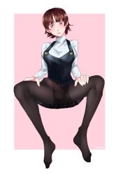 1futa big_penis blush breasts brown_hair bulge clothed clothing erection erection_under_clothes erection_under_pantyhose flushed fully_clothed futa_only futanari human legs_apart light-skinned_futanari light_skin makoto_niijima nei019 no_shoes pale_skin pantyhose penis penis_in_pantyhose penis_under_clothes penis_under_pantyhose persona persona_5 pink_eyes plaid_skirt sitting skirt skirt_lift solo tights turtleneck