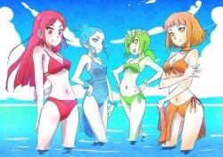 2022 4girls 5:7 belly_button bikini bikini_bottom bikini_top blue_eyes blue_eyes_female blue_hair blue_hair_female blue_one-piece_swimsuit fall_maiden female female_only flowers_in_hair freckled_skin freckles freckles_on_face freckles_on_shoulders freckles_on_thighs green_bikini green_bikini_bottom green_bikini_top green_eyes green_eyes_female green_hair green_ponytail light_blue_eyes light_blue_hair light_green_eyes light_green_hair long_hair long_hair_female long_red_hair looking_at_viewer midriff multiple_girls navel one-piece_swimsuit only_female orange_bikini orange_bikini_bottom orange_bikini_top orange_eyes orange_eyes_female orange_hair orange_hair_female ponytail red_bikini red_bikini_bottom red_bikini_top red_eyes red_eyes_female red_hair rwby sea short_blue_hair short_green_hair short_hair short_hair_female short_orange_hair spring_maiden summer_maiden thighs three-quarter_view tied_hair white_body white_skin winter_maiden