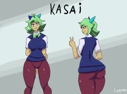 allagesofgeeks big_ass brown_skin green_hair horn kasai lygwaz peace_sign youtuber