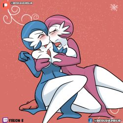 absolquedibuja anthro breast_grab firion_bifrost gardevoir kissing pokemon pokemon_(species) tagme yuri