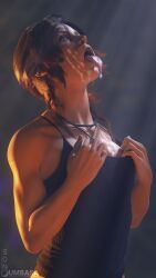 3d cum_on_face female lara_croft lara_croft_(survivor) solo son_umbasa tagme tomb_raider tongue tongue_out