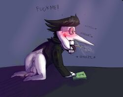 anus big_head bleeding_from_penis bleeding_penis blood_from_penis blush butt deltarune drooling dumpster hairy_balls luciota27 male non-human on_all_fours penis precum presenting simple_background slob smoking solo spamton_g_spamton sweat tongue_out ugly uncut