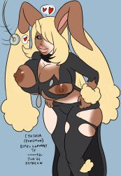 1girls anthro ass_expansion big_breasts bimbo bimbofication blonde_hair breast_expansion bunny_ears corruption cynthia_(pokemon) hair_over_one_eye huge_ass huge_breasts hypnosis hypnotic_eyes lopunny mind_control nipples pendulum pokemon pokemon_(species) pokemon_tf ripped_clothing smile solo_focus species_transformation spiral_eyes thick_thighs torn_clothes transformation xxxx52