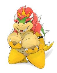 1girls anthro big_ass big_breasts big_butt bowser breasts fat female female_bowser female_only genitals hair hi_res honeymono horn hourglass_figure huge_ass huge_breasts looking_at_viewer mammal mario_(series) nintendo nipples nude pussy reptile reptile_humanoid reptilian rule_63 smile solo spikes video_games