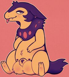 balls big_balls feral feralsoren game_freak genitals hisuian_typhlosion male nintendo pokémon_(species) pokemon pokemon_legends:_arceus pokemon_only regional_form_(pokémon) solo solo_male teats tongue tongue_out video_games