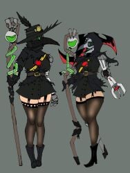 2girls black_clothing breasts clothed clothing female female_only ggez2341 plague_doctor plague_doctor_(tdx) plague_doctor_mask revived_plague_doctor_(tdx) roblox roblox_game robloxian source_request square_crossover standing tagme thick_thighs thighs tower_defense_x