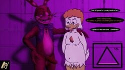 16:9 2d_animation 3d_(artwork) 3d_background 4k absurd_res aldenyates aldenyates_(character) ambiguous_gender anatid animated anseriform anthro anthro_on_anthro avian bedroom_eyes bird casual_erection casual_exposure casual_nudity corruption digital_drawing_(artwork) digital_media_(artwork) duck english_text erection five_nights_at_freddy's five_nights_at_freddy's:_help_wanted fnaf_vr_help_wanted glitchtrap hand_on_shoulder hi_res intersex lagomorph leporid mammal narrowed_eyes nervous nonbinary_(lore) rabbit scottgames seductive shy text widescreen