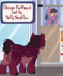 2026 5:6 absurd_res ambiguous_feral ambiguous_gender backsack balls black_hooves brown_hair brown_tail countershading cover_art digital_media_(artwork) duo english_description english_text feral flat_colors fluffy_pony fluffy_pony_(species) fur genitals glass grey_body hair hi_res hooves male male_feral mammal open_mouth pink_body pink_fur red_body red_fur smile standing story story_in_description swift_(fc) tail text yellow_eyes