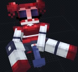 3d_model animatronic blue_eyes breasts circus_baby circus_baby_(fnaf) circus_baby_(minecraft) dildo_in_pussy female female_only five_nights_at_freddy's fnaf full_body hand_on_hip makeup masturbation minecraft minecraft_mob minecraft_skin pixel_art pose red_hair robot robot_girl sister_location solo solo_female stalker8018 twintails
