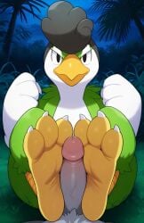 ai_generated bird_feet feet feet_fetish foot_fetish foot_play footjob game_freak green happy nails nintendo pawjob paws paws_on_penis penis pokemon pokemon_(species) pokemon_sv pov squawkabilly toes trainer uncensored