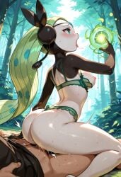 1boy ai ai-created ai_art ai_assisted ai_generated anthro anthro_penetrated female game_freak greymaker interspecies legendary_pokemon magic medium_breasts meloetta mythical_pokemon nintendo pokémon_(species) pokemon pokemon_(species) pokephilia request requested reverse_cowgirl_position viewed_from_behind