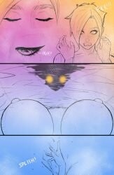 2026 2d areolae bathing between_legs big_breasts breasts busty comic erect_nipples female female_focus hot_spring_(comic) large_breasts line_art monochrome nipples nude nude_female nudity page_2 short_hair tagme virus virus_infected_art water